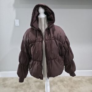 H&M Chocolate Brown Puffer Jacket